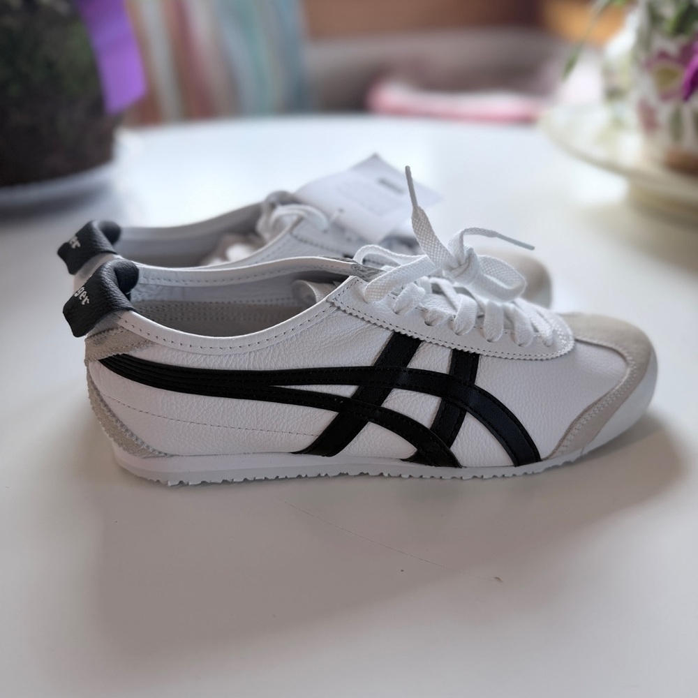 Onitsuka Tiger by Asics White Sneakers with Black Stripes